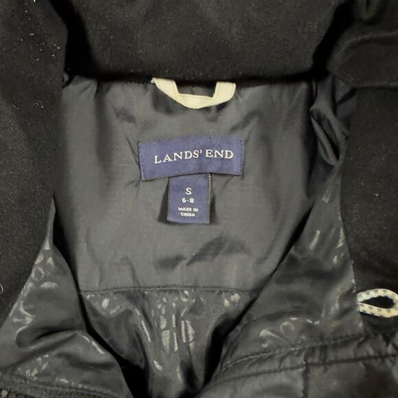 Lands’ End Women’s S Black Down Puffer Jacket Quilted Winter Coat - Picture 3 of 6